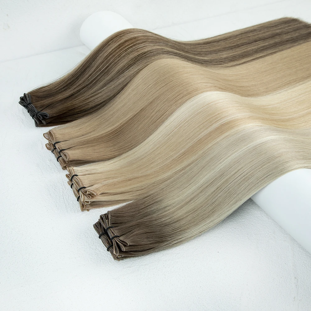 LeShine Hair Thin Invisible Genius Weft Hair Extensions Double Drawn Human Hair Genius Weft