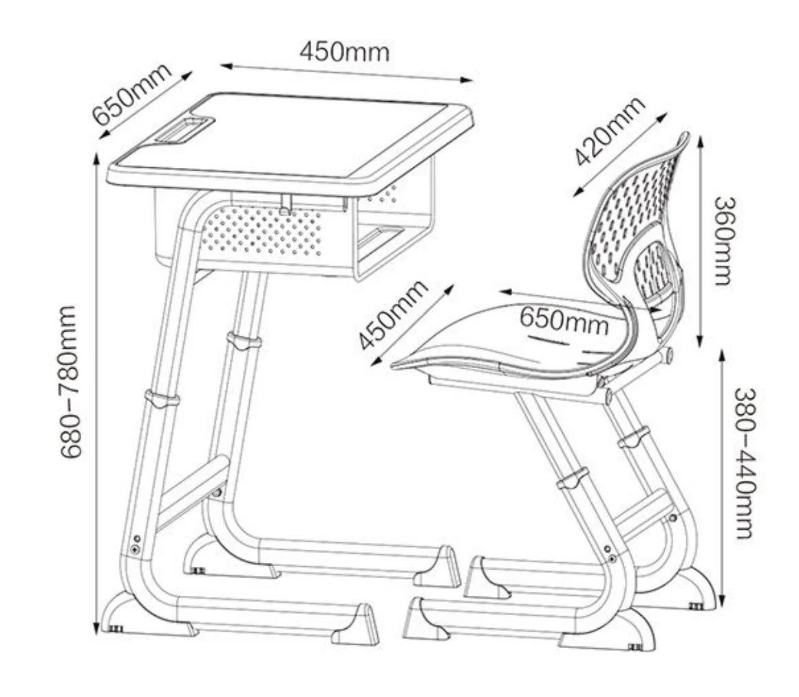 Customizable Modern Design School Furniture Easy To Assemble Wooden Student Table And Chair Set
