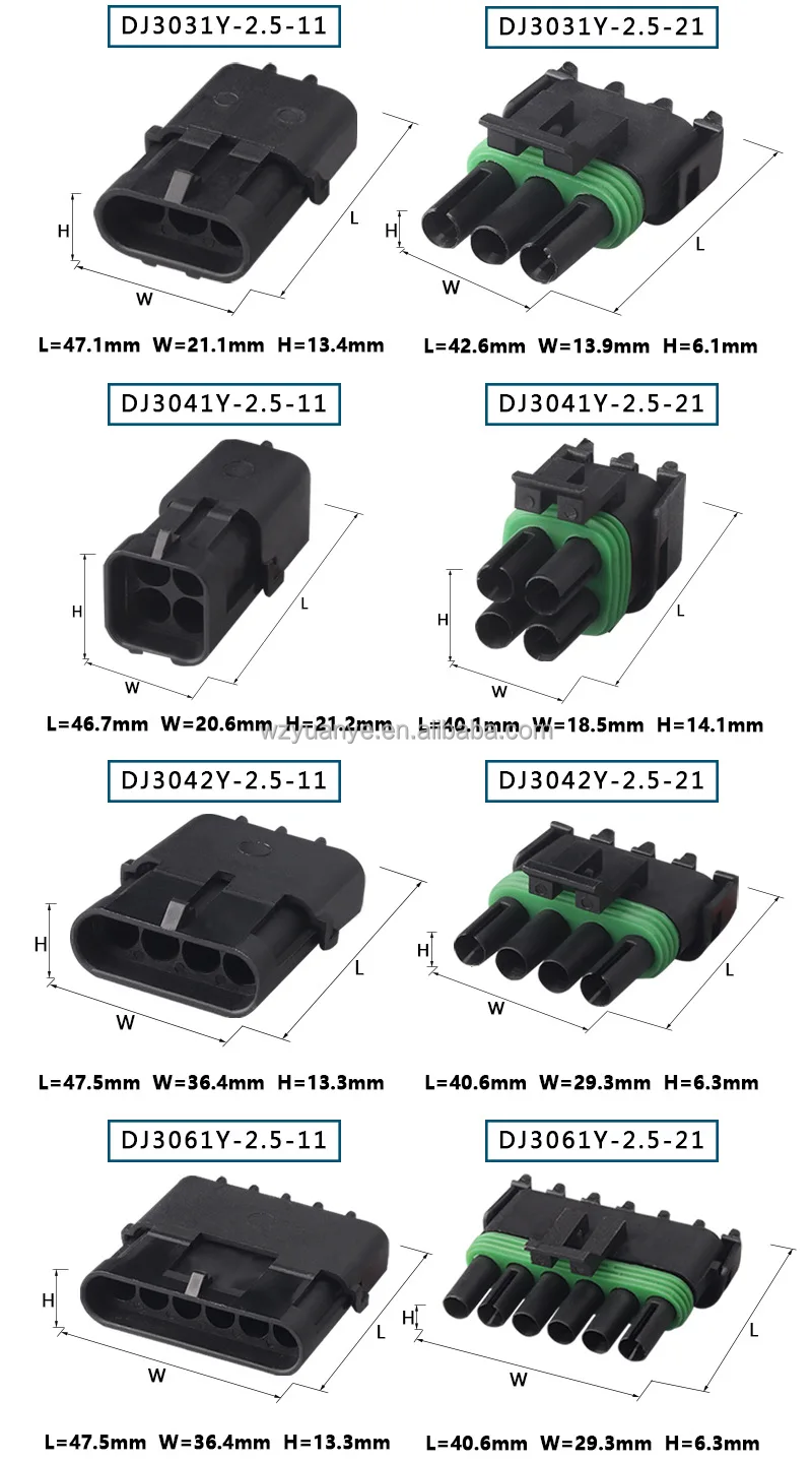 Delphi Male Female Auto Connector 1p Amp Waterproof 2.5 Series ...