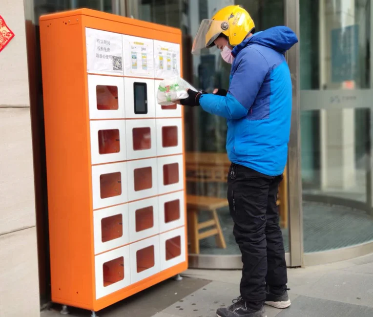 Refrigerated Heated Waterproof Smart Food Delivery Pickup Locker Fresh Food Locker With Touch Screen