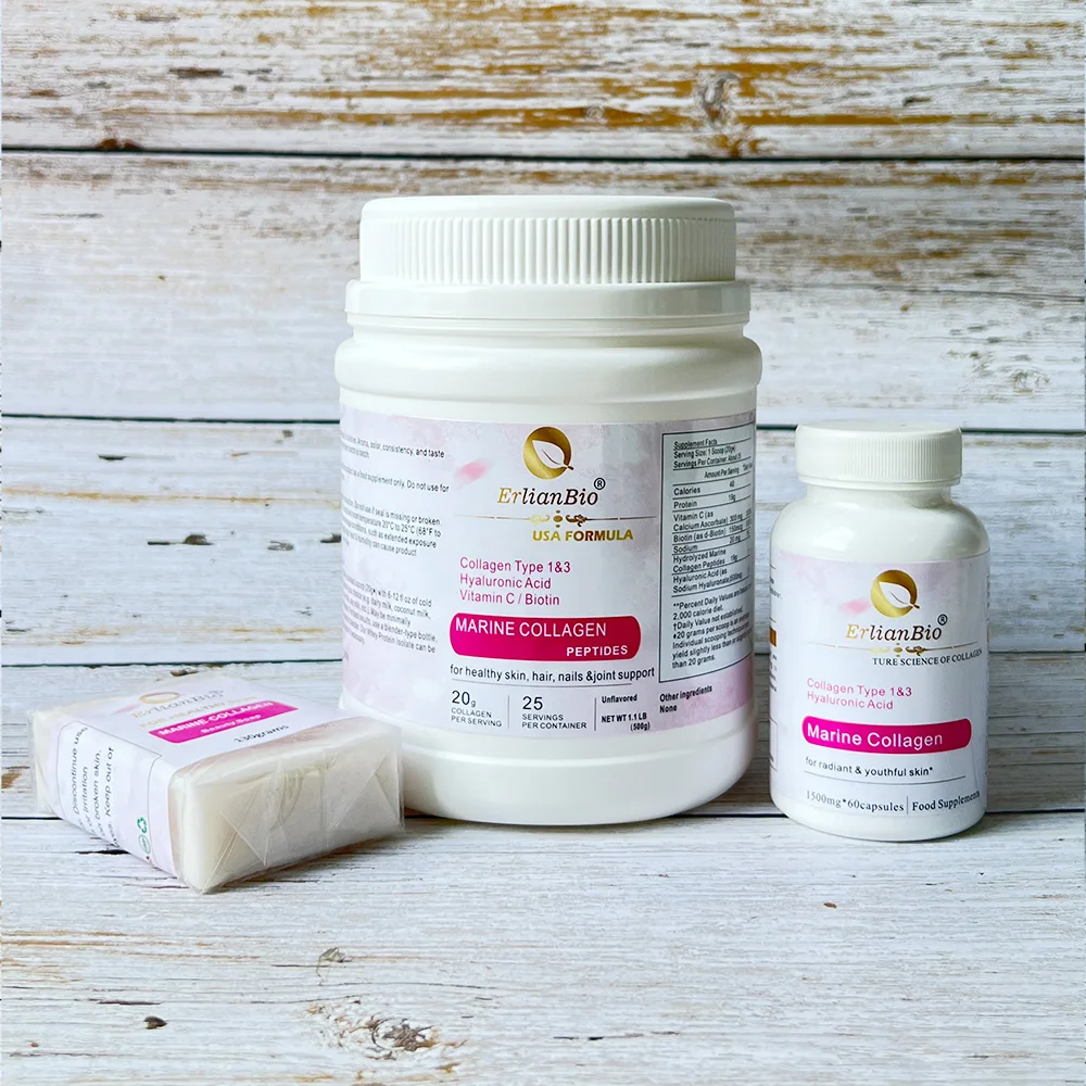 100% Pure Hydrolyzed Marine Fish Collagen Powder with Hyaluronic Acid ...