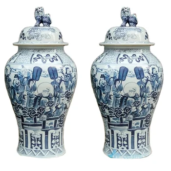 RYWY06-F Celebration for the Queen Mother of the West China fairy tale story pattern porcelain big jar