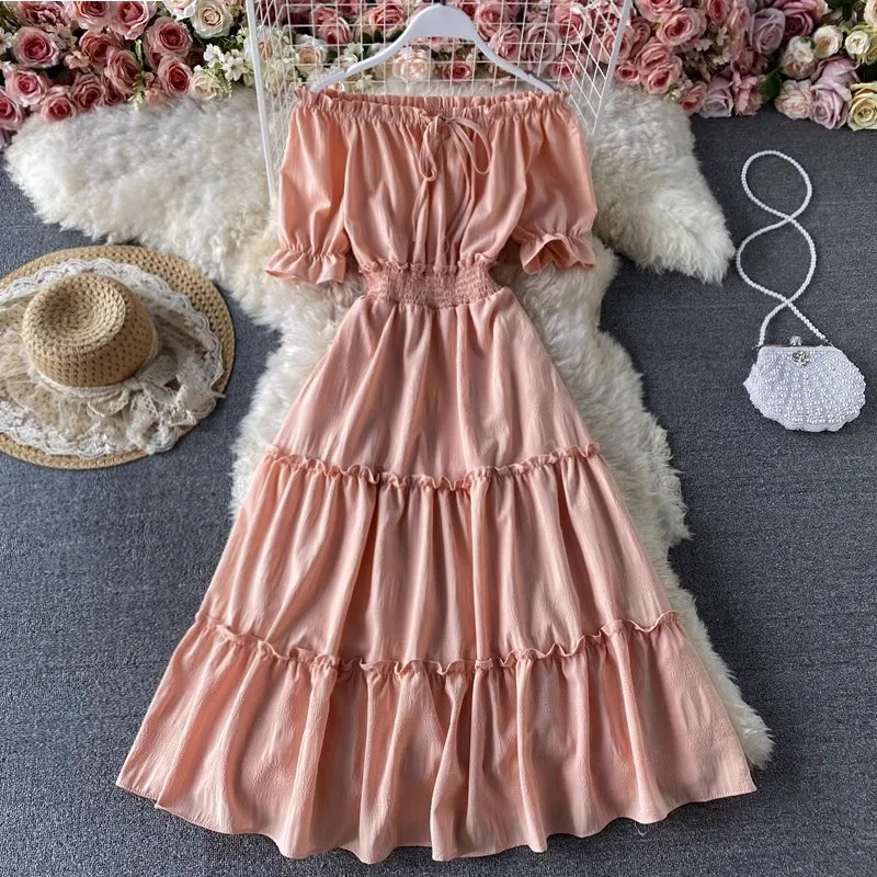 Leisure Beach Dress Off Shoulder Open Shoulder Fleece Chiffon Dress Elegant Swing A-line Evening Dresses| Alibaba.com Leisure Beach Dress Off Shoulder Open Shoulder Fleece Chiffon Dress Elegant Swing A-line Evening Dresses| Alibaba.com