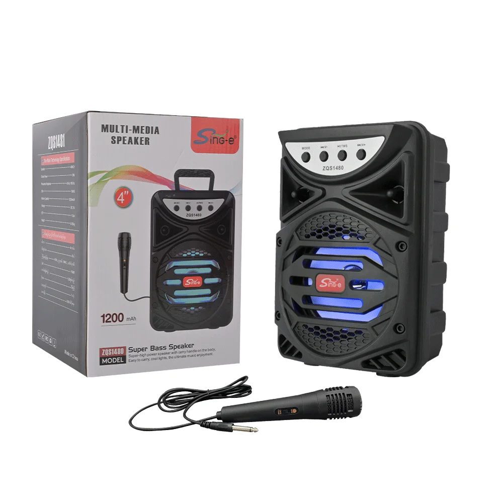 SING-E ZQS1480 8W USB Portable Speaker with RGB Lights - Wireless