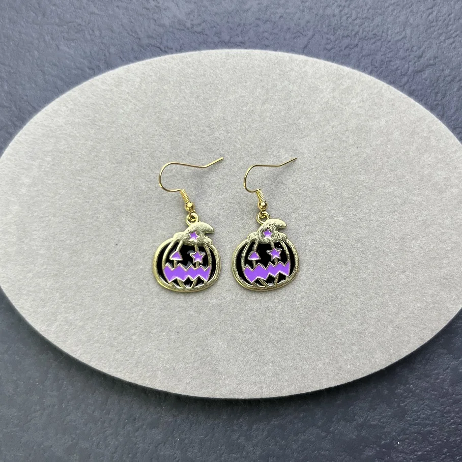 Western Hot Sale Halloween Earring Sets Pumpkin Alloy Bat/spider Ghost