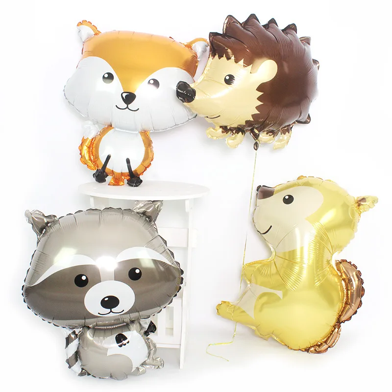 Animal Squirrel Hedgehog Fox Foil Balloon Jungle Birthday Party Supply Decor