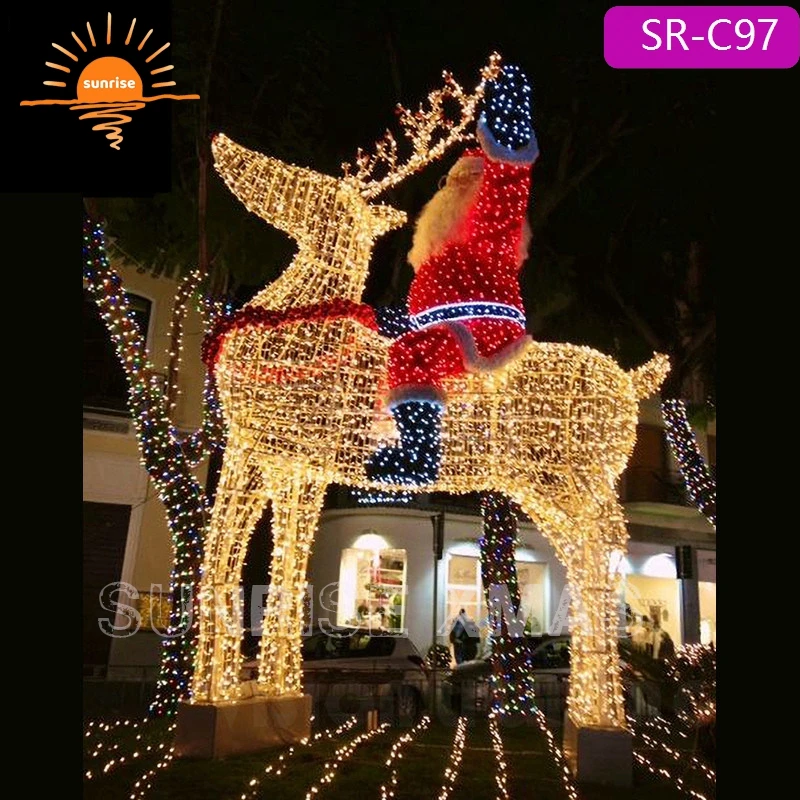 3m 5m Led-rentier Weihnachten Outdoor Große Leuchtende Weihnachtsdekoration