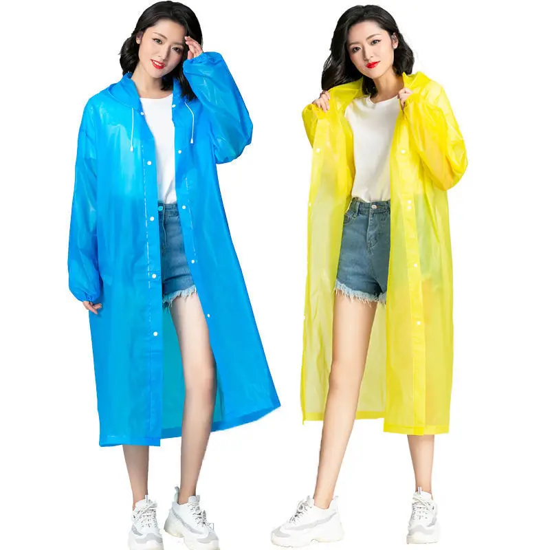 Eva Adult Raincoat Poncho Reusable Plastic Raincoat For Men And Women ...