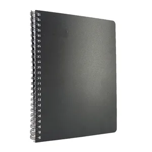 2026 Factory Promotional Blue Black Spiral Luxury pp Plastic Notebook A5 Notebook  for Business
