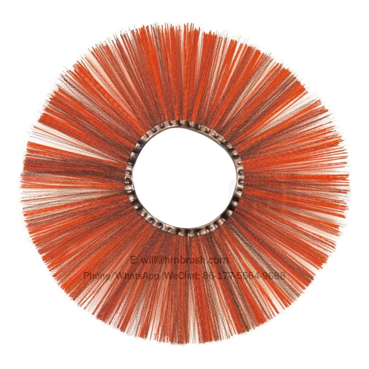 Poly Mixed with Wires Flat or Curvy Metal Ring Sweeper Wafer Segment Brush
