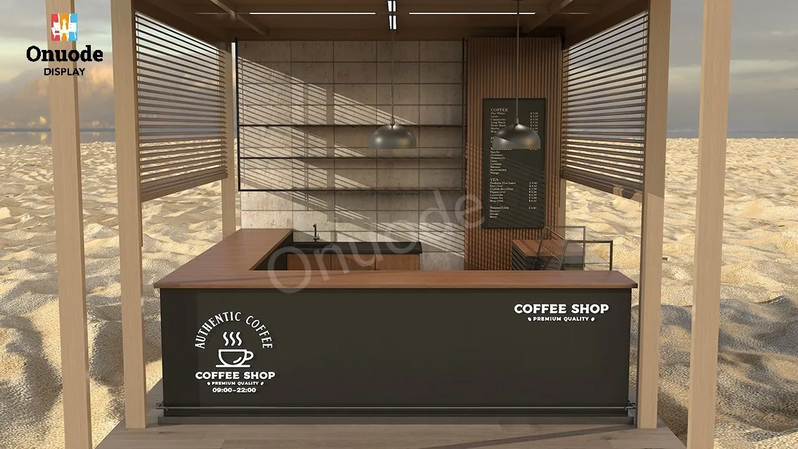 Design Juice and Coffee Kiosk Showcase for Malls Unique Mall Kiosk Design for Product Display