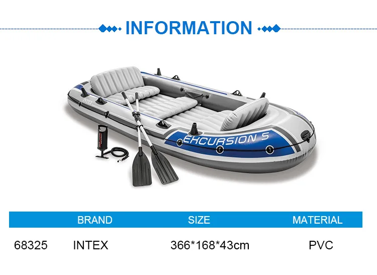  Intex Excursion 5 Person Boat Set : Open Water Inflatable  Rafts : Sports & Outdoors