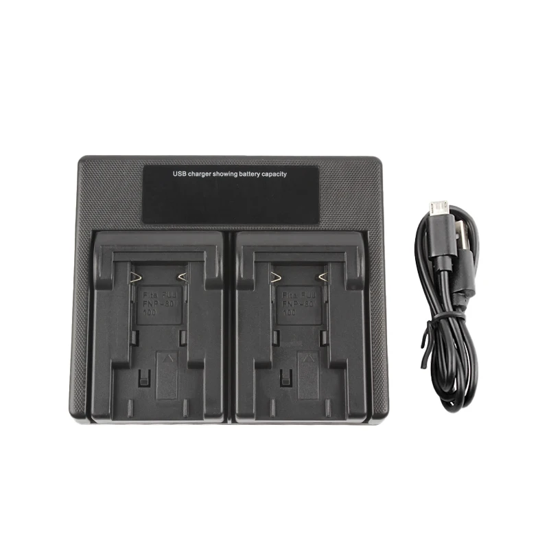 RingTeam FNP-80 Dual Charger with LCD Light FNP80 Battery Charger for Fuji MX2900Z X6800 X4900 X6900 Cameras