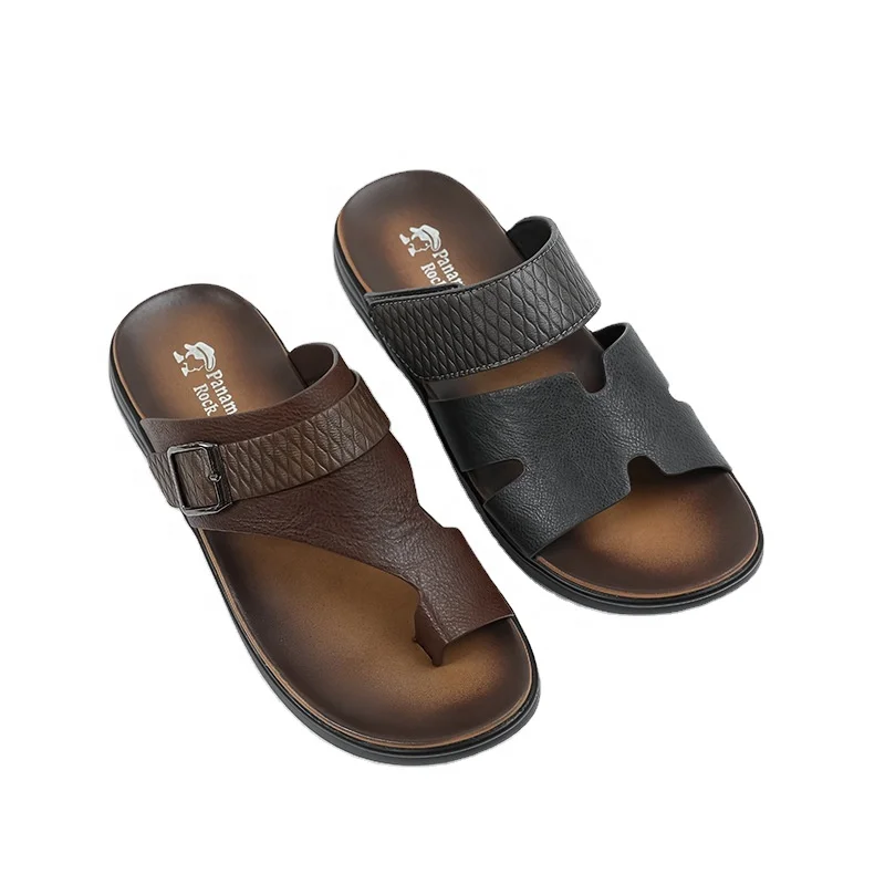 Factory Direct Selling Pu Soft and Breathable Outdoor Walking Dubai Saudi Arabia Men slippers