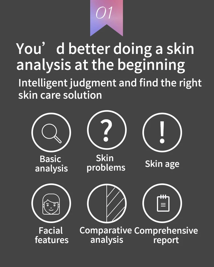 Magic MAX WiFi-Connected Facial Analyzer Intelligent LED Light Skin Testing Instrument for Beauty Salons for Foreign Trade