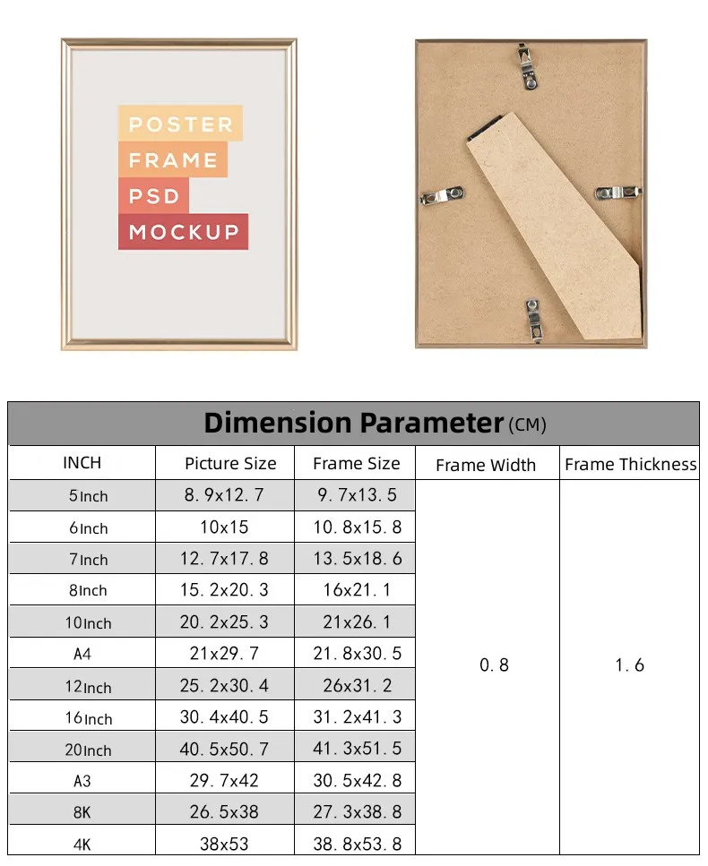 Custom size a0 a1 a2 a3 a4 a5 clip open aluminum poster frame photo frame sign display snap frame