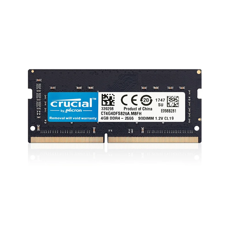 Mémoire RAM Crucial DDR4 Pour Ordinateur Portable - 4 Go, 8 Go, 16 Go - 2400, 2666, 3200 MHz - SO-DIMM 260 Broches - Neuf