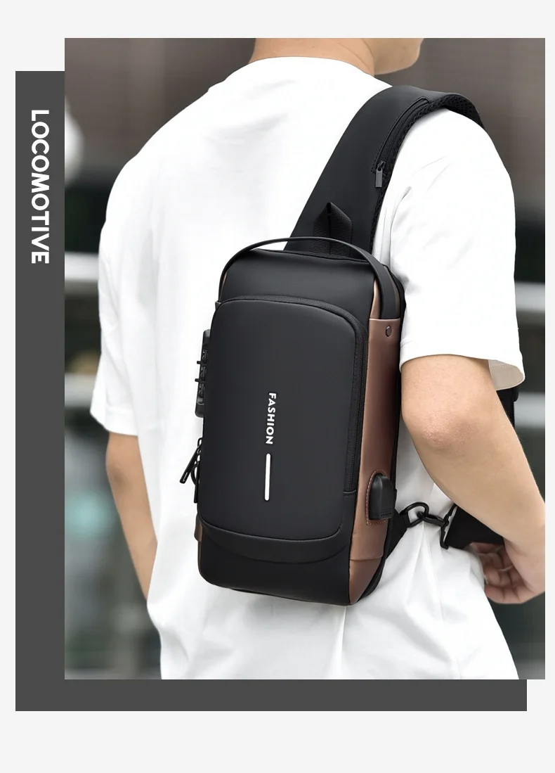 Fashion Hot Selling,Large Capacity Cross-body,Chest,shoulder Bags,backpacks Clutch Wallets With Combination Lock for Men