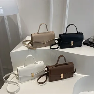 2026 New Solid Color Large Capacity Single Shoulder Handbag for Women's Fashion Crossover Small Square Bag