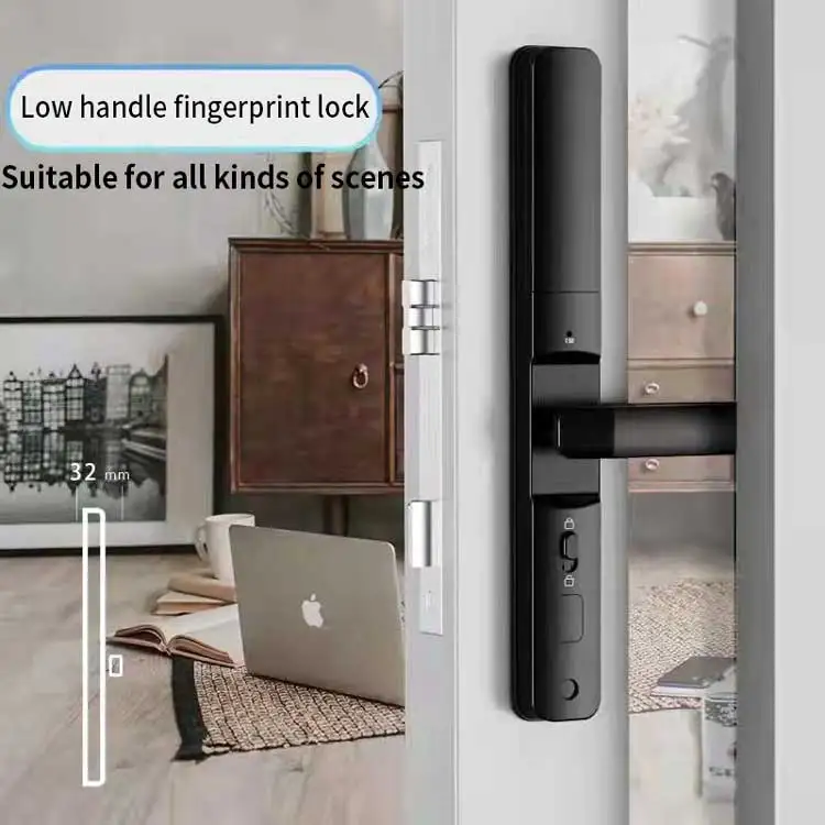 IP65 Waterproof Smart Door Lock TTlock App Biometric Fingerprint Code Card Intelligent WiFi Network for Wood Office Home Use