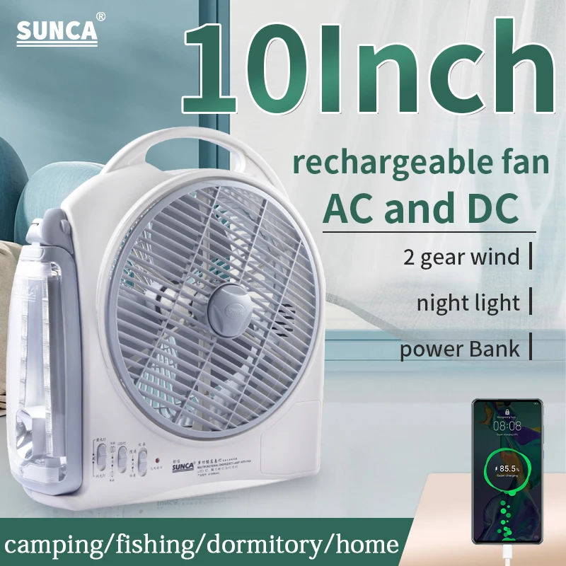 SUNCA   With 12V Dc Input Jack  Convenient Solar Power Supply   Office Desktop Usb  Table Fan   Energy-saving Electric Fan
