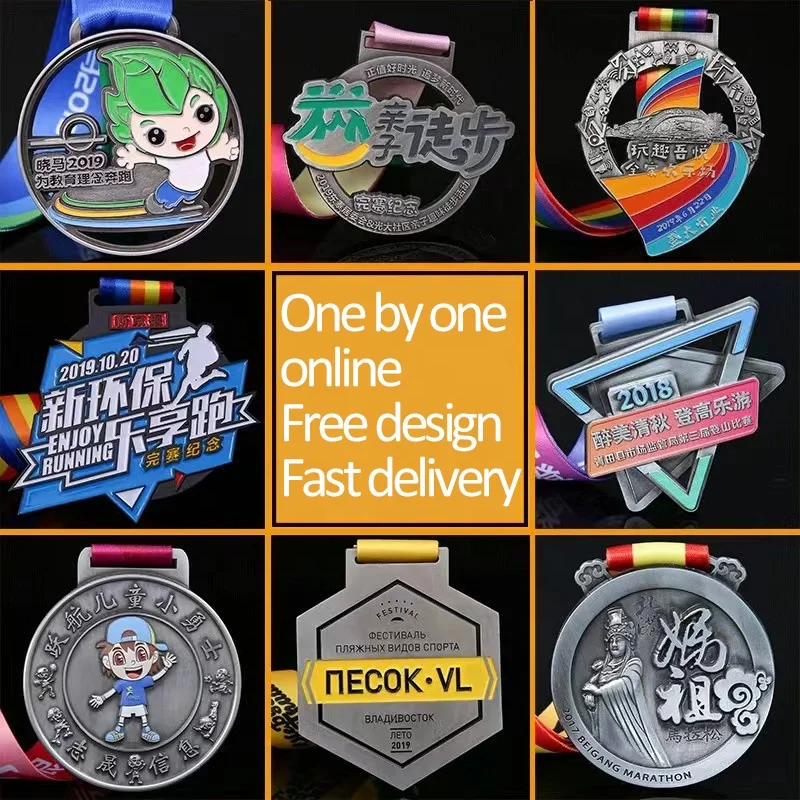 Customize Various Medal Games Marathon Running and Cycling Races Alloy Metal Plating Paint Medal