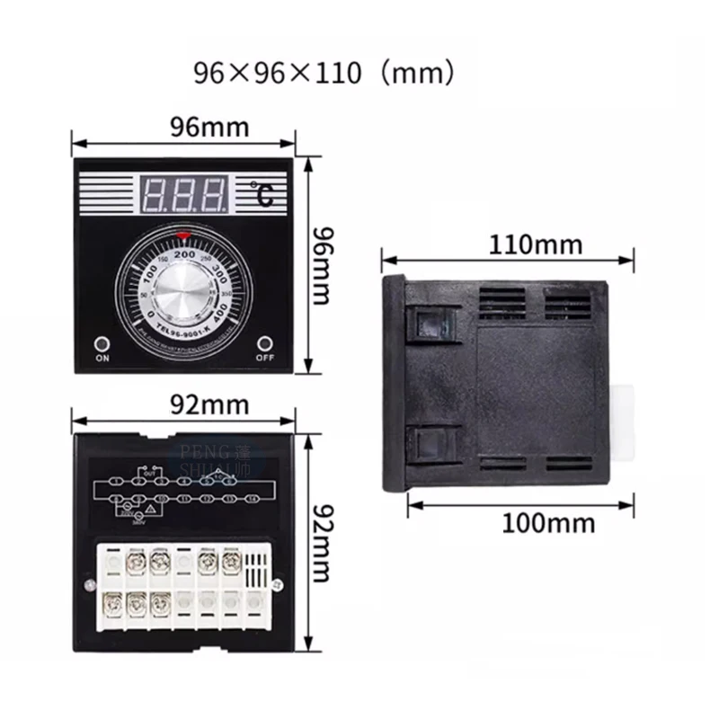 TEL96-9001  Digital Display Safe and Durable 0~400 Degrees AC220/380V Baking Oven Special Thermostat  TEL96-9001