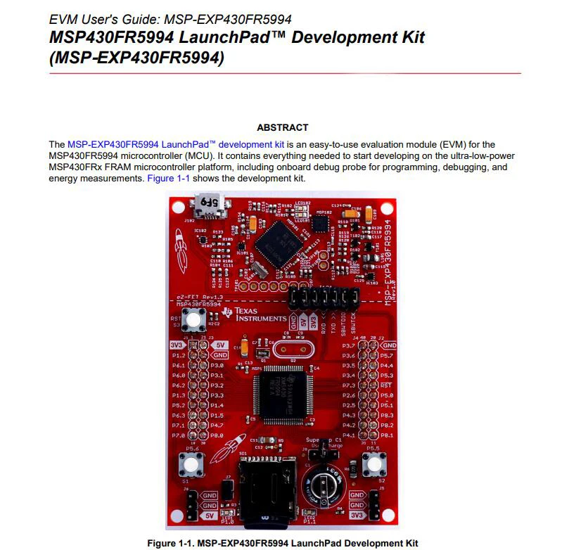 Launchpad Msp430fr5994 Msp430fr5 Mcu 16-bit Embedded Evaluation Board ...