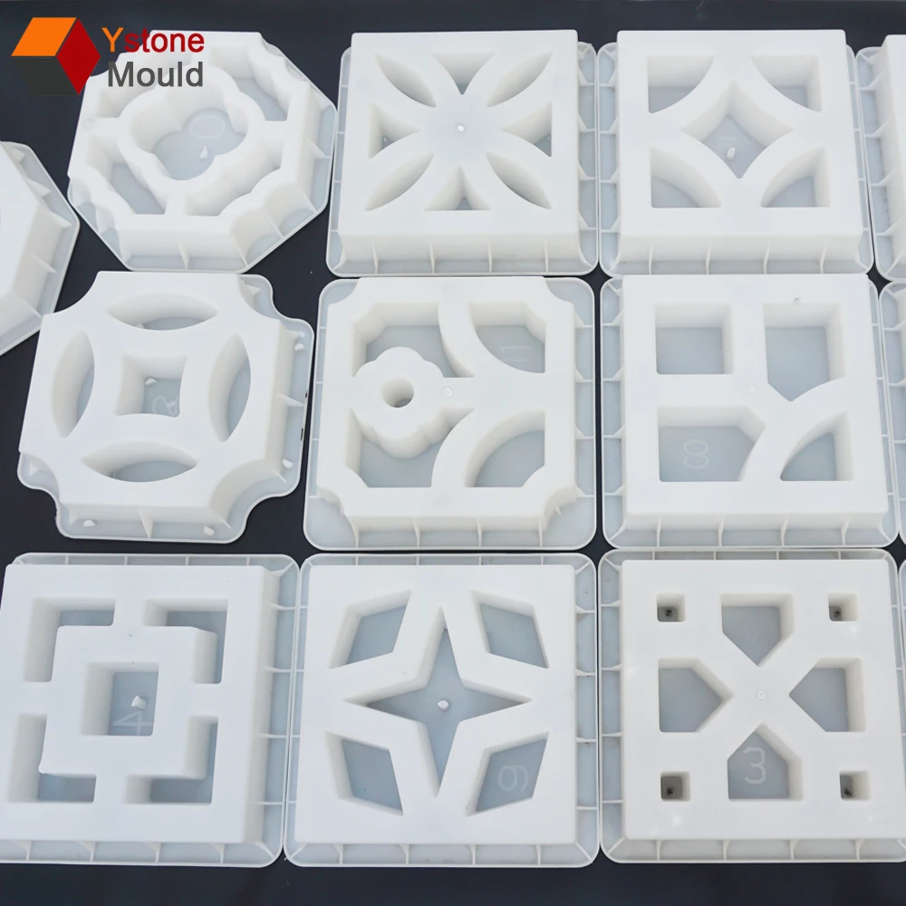 Rubber Breeze Block Mold New Design European Design Art Fence Breeze Block Molds