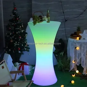 Modern LED Waterproof Plastic Tables Minimalist Luminous Design for Home Bar Living Room KTV Outdoor Garden Hotel Restaurant