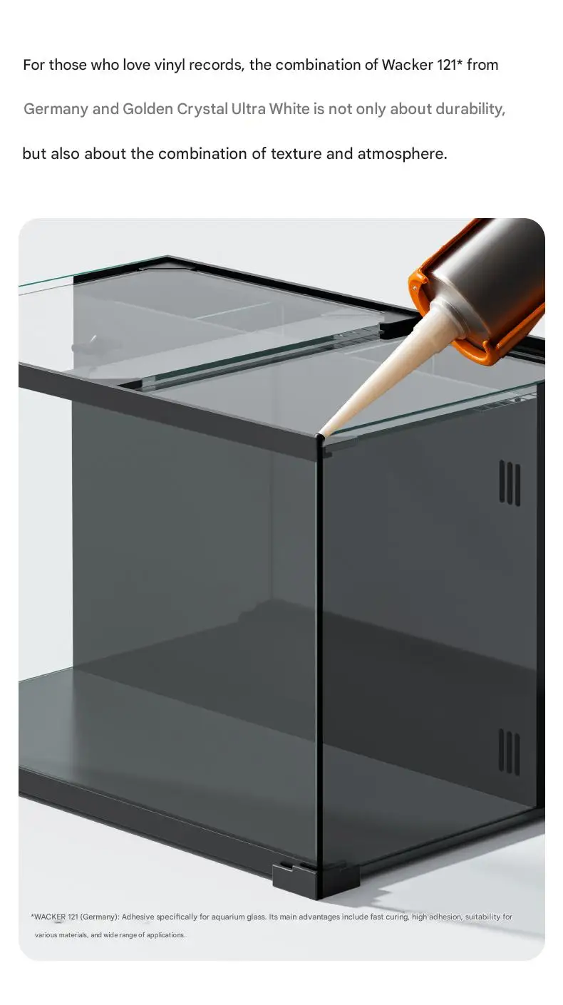 YEE Wholesale Custom Fish Tank Ultra White Glass Clear Desktop Ecological Aquarium Tank With Cover product detail 9