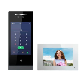 Doordeer 1080P Apartment Building Video Door Phone System with Face Recognition IP Outdoor Station and WiFi IP Indoor Monitor