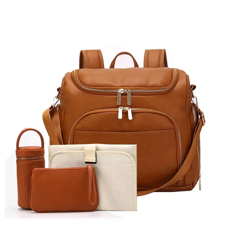 Luxury Faux Leather Diaper Bag Mommy 