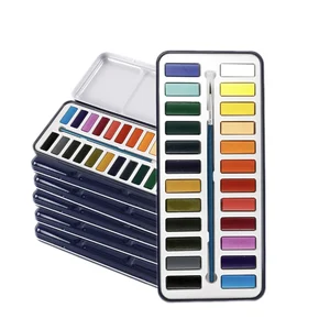 24 Watercolor Paint Cake Watercolour  Travel Palette    Solid Cake 24  Watercolor Paint Set CX1-022