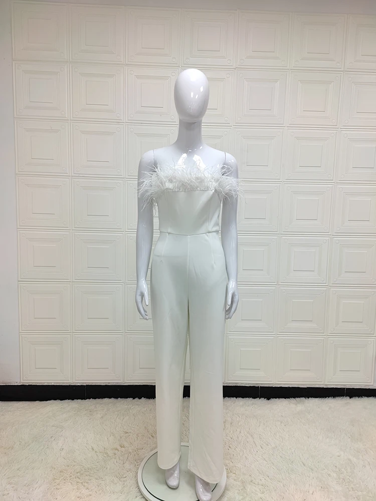 Women039s Jumpsuit Elegant White Slim Fit Sleeveless Onepiece Club  Outfit Pants  eBay