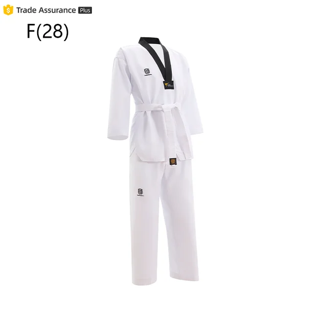 Premium Black Collar Dobok Adult Youth and Kids Karate Suit for Training Taekwondo Uniform