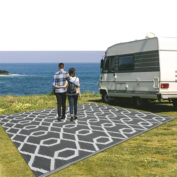 Reversible Plasticmat Polypropylene Outdoor Recycled Rug Aqua Large Floor Modern Personalised Rv Accessories Carpet Mat