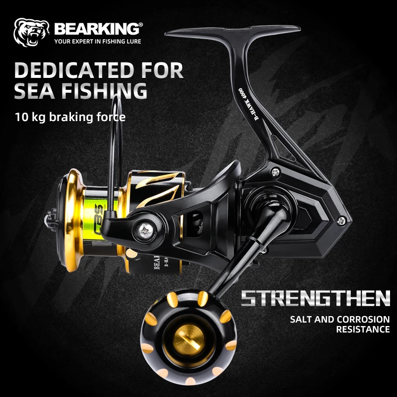 10 bears fishing reel BEARKING B-Hawk 5+1BB Saltwater Waterproof Spinning Reel, Max Drag 10kg for  Ocean Fishing and Reservoir Use, 3000-6000 Series