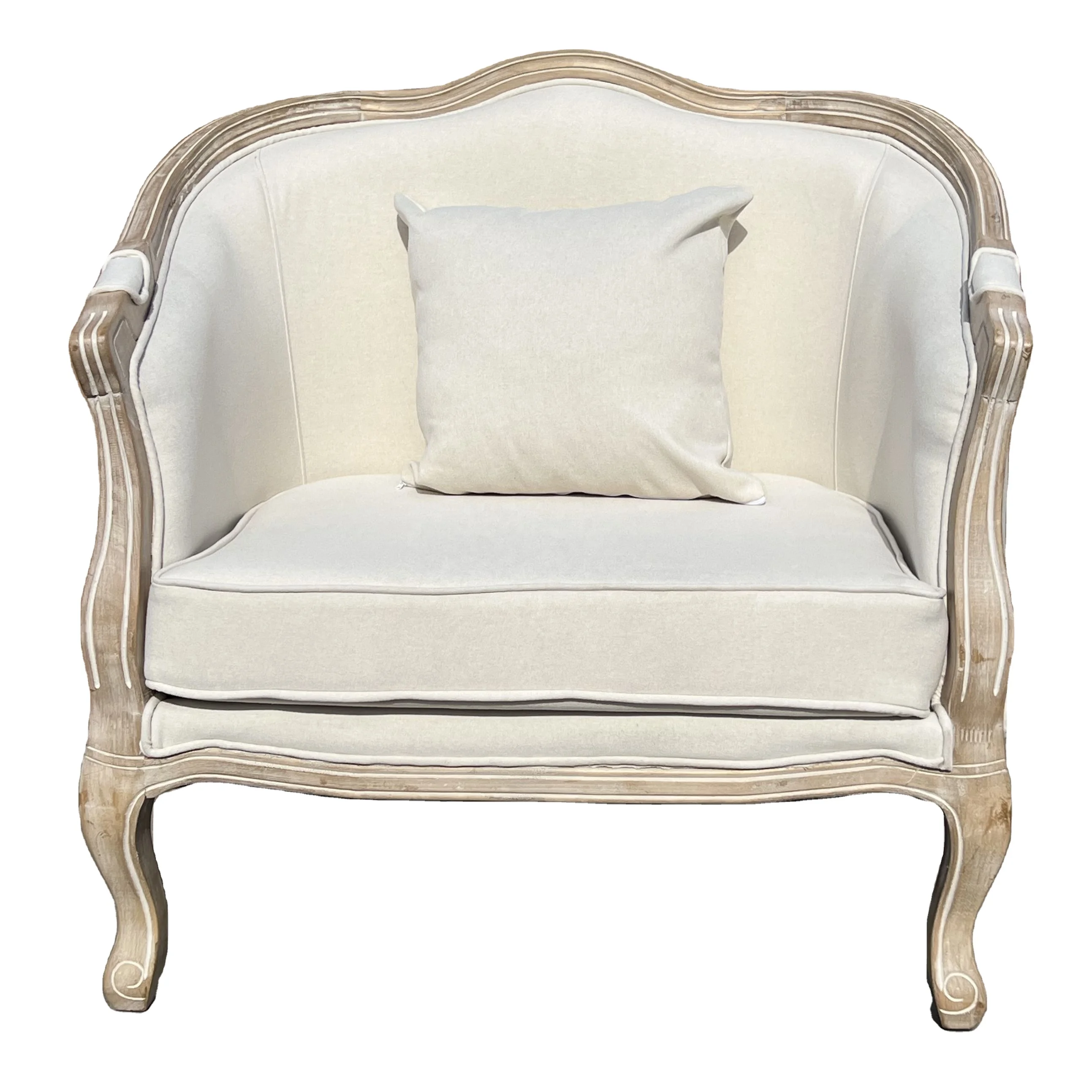 Modern Luxury Nordic Furniture Wood Back Wicker Dining Chairs French Louis Xv Style Arm Chair Sofa 333081