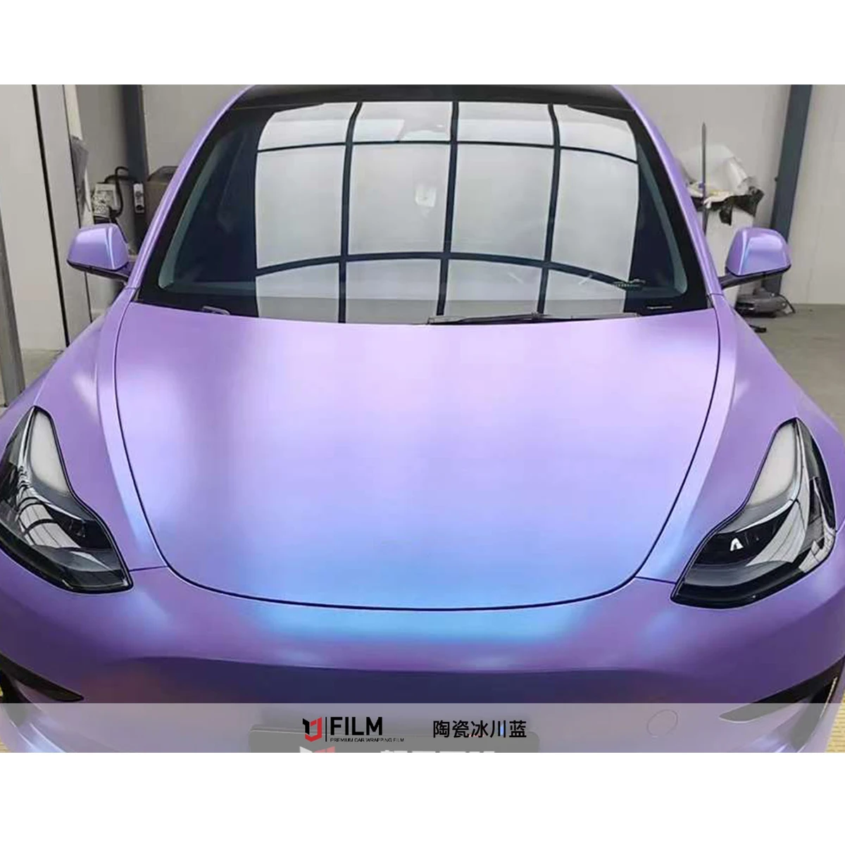 Free Sample Vinyl Car Wrap Roll 1.52x17m Car Wrapping Color Changing Film Satin Flip Glacial Frost Blue Car Wrap Vinyl
