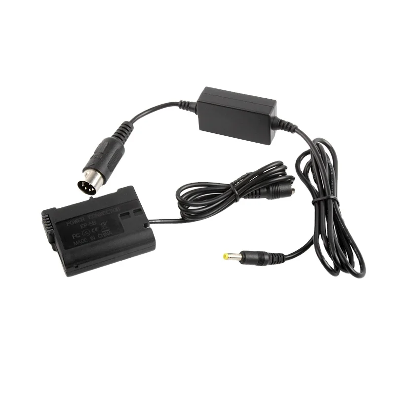 Male Flash Lamp Power Interface to DC 4.0*1.7mm Cable + EN-EL15 Dummy Battery EP-5B for Nikon D7000 D7100 D7200 D7500 Z5 Z6 Z7