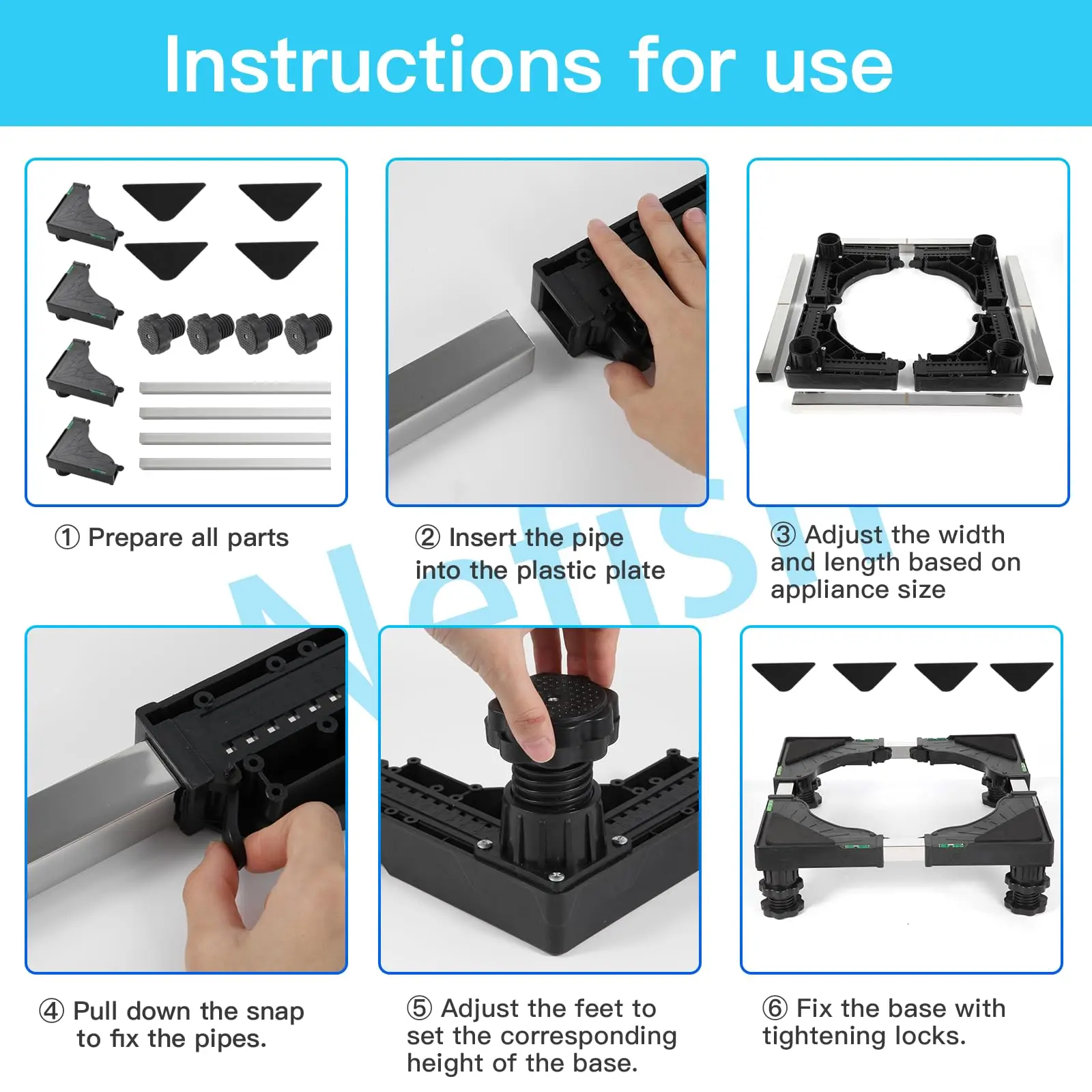Nefish Mini Fridge Stand Universal Stand Base Adjustable Refrigerator Stand with 4 Strong Feet Washing Machine Base for Dryer