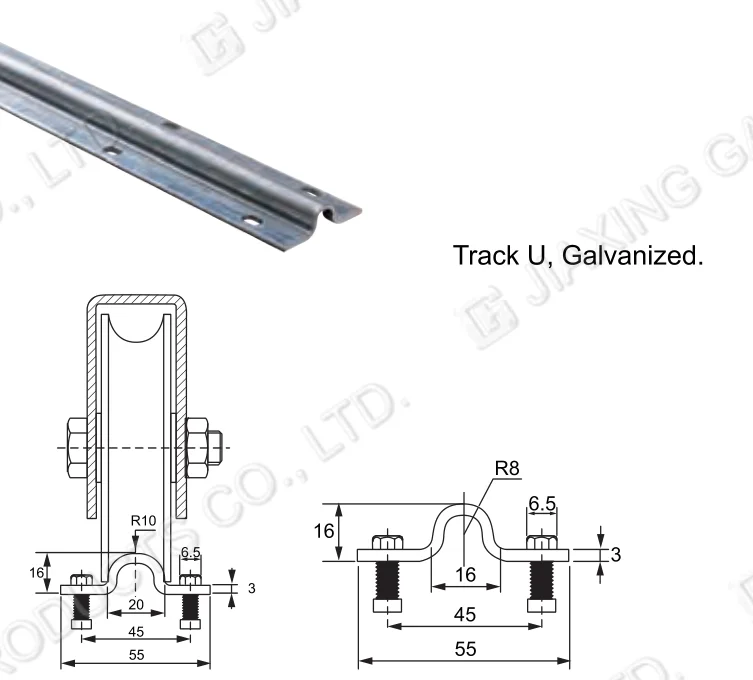 Gate Track Bolt Down Galvanized Metal Ground Track U Or V Sliding Gate
