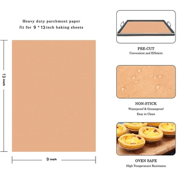 200PCS Unbleached Parchment Paper for Air Fryer Liners,9x13 Inch Precut  Parchment Paper for Baking Sheet,Best Baking Supplies Baking Paper for Air