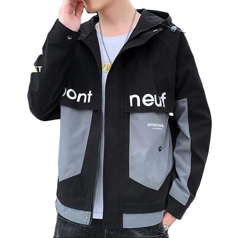 Rompevientos De Alta Calidad Para Hombre,Moda De Moda,Sudaderas Con  Capucha,Impresión De Letras Simple,Chaquetas Deportivas Para Primavera -  Buy Al Aire Libre Barato Soft Shell Chaqueta Impermeable De Invierno Para  Hombre,Logotipo Personalizado Poliéster