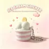 tasse rayée rose + glace blanche