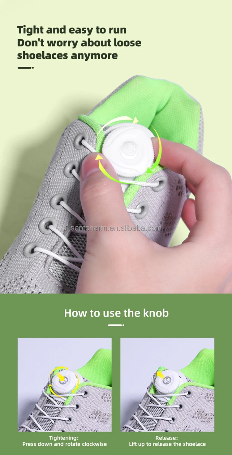Lazy Elastic Shoe Lacing Free Locking Shoe Lacing System Reel Knob Dial
