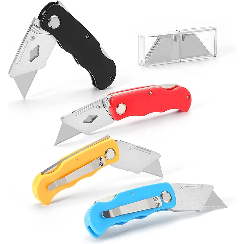 Safety Pocket Folding Utility Knife Stainless Steel Cutter With Quickchange Blade Multi