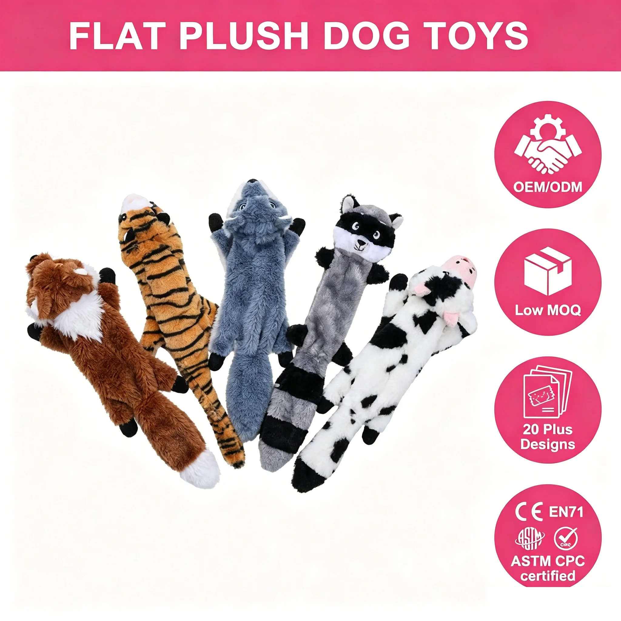 Durable Plush Animal Squeaky Dog Toy Interactive Chew Resistant Teeth Grinding Pet Supplies for Puppy Training and Play