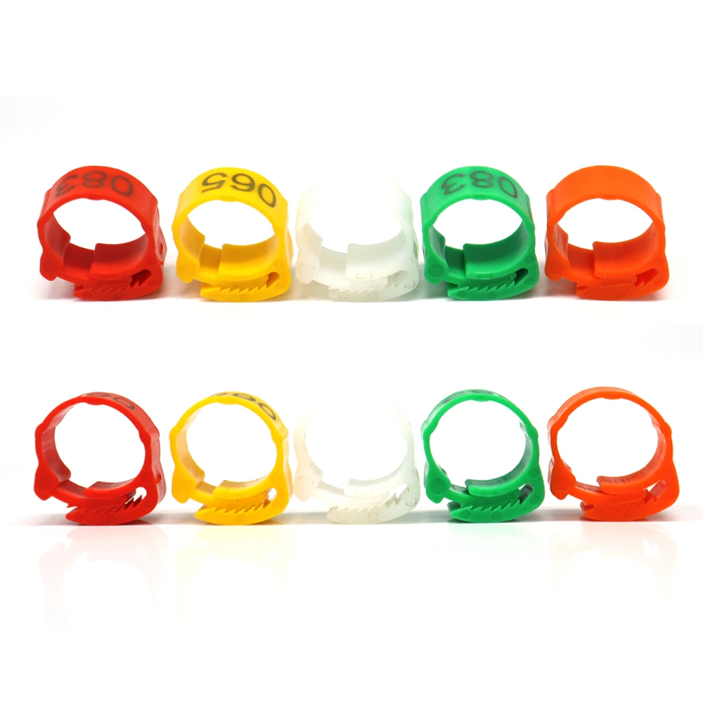 Plastic Adjustable Chicken Foot Rings Customized No.001-100 Name Poultry Buckle Ring Duck Goose Leg Digital Rings